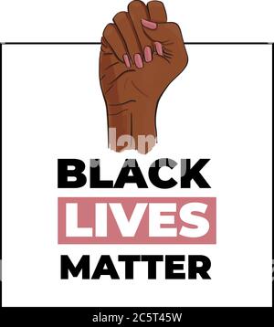 Le vite nere contano. Gesto di braccio afroamericano Illustrazione Vettoriale