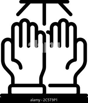 Asciugare le mani, l'icona di stile di contorno Illustrazione Vettoriale