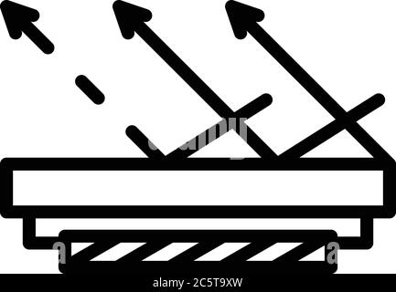Icona materiale insonorizzante, stile contorno Illustrazione Vettoriale