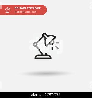 Icona vettore semplice lampada da tavolo. Modello di disegno simbolo illustrazione per elemento UI mobile Web. Pittogramma moderno a colori perfetto su tratto modificabile. Icone lampada da tavolo per il vostro progetto aziendale Illustrazione Vettoriale