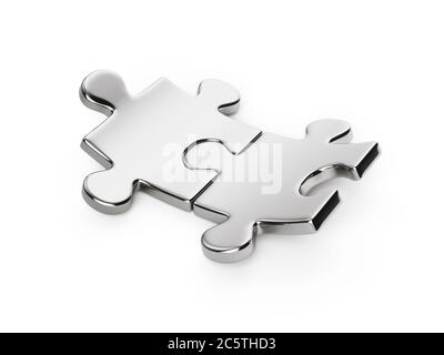Connessione puzzle. Business, partnership, concetto di lavoro di squadra. illustrazione di rendering 3d isolata Foto Stock