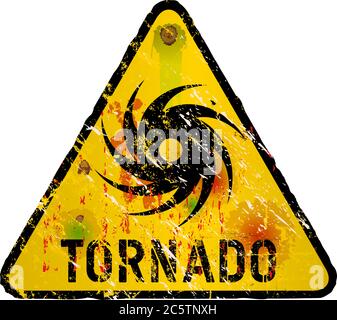 cartello segnaletico tornado, forte intemperie, vettore eps 10 Illustrazione Vettoriale