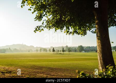 Campo di cricket a Harrow on the Hill, Londra, Inghilterra Foto Stock