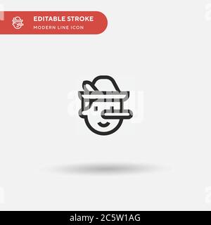 Icona vettore semplice Pinocchio. Modello di disegno simbolo illustrazione per elemento UI mobile Web. Pittogramma moderno a colori perfetto su tratto modificabile. Icone Pinocchio per il vostro progetto aziendale Illustrazione Vettoriale