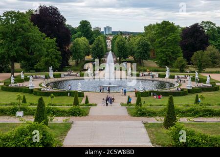Potsdam / Germania, 4 lug 2020 : Giardini di Palazzo Sanssouci. Il palazzo estivo di Federico il Grande di Prussia Foto Stock