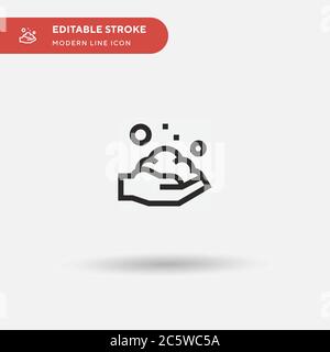Icona vettoriale semplice per le mani di lavaggio. Modello di disegno simbolo illustrazione per elemento UI mobile Web. Pittogramma moderno a colori perfetto su tratto modificabile. Lavando le icone delle mani per il vostro progetto di affari Illustrazione Vettoriale