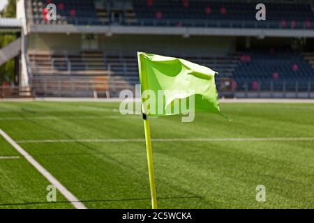 Umea, Norrland Svezia - 20 giugno 2020: Arena di calcio vuota durante i tempi della corona Foto Stock