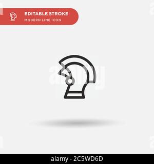 Icona vettore semplice casco romano. Modello di disegno simbolo illustrazione per elemento UI mobile Web. Pittogramma moderno a colori perfetto su tratto modificabile. Icone di casco romano per il vostro progetto di business Illustrazione Vettoriale