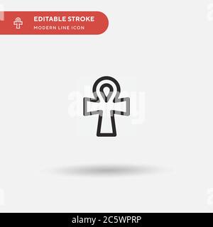 Icona vettore semplice Ankh. Modello di disegno simbolo illustrazione per elemento UI mobile Web. Pittogramma moderno a colori perfetto su tratto modificabile. Icone Ankh Illustrazione Vettoriale