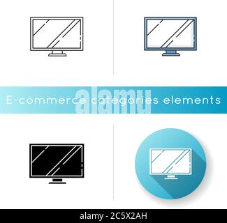 Icona del televisore wide screen Illustrazione Vettoriale