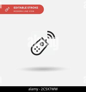 Icona vettore semplice del telecomando. Modello di disegno simbolo illustrazione per elemento UI mobile Web. Pittogramma moderno a colori perfetto su tratto modificabile. Icone di controllo remoto per il progetto aziendale Illustrazione Vettoriale