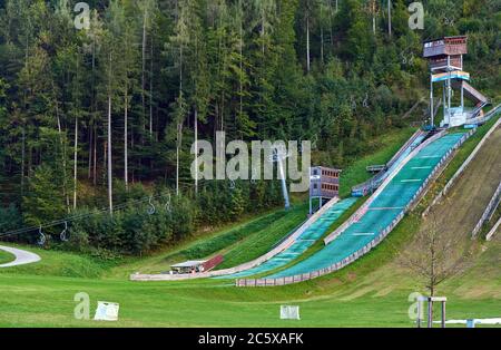 Visita all'arena di biathlon Chiemgau Foto Stock