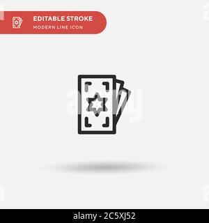 Icona vettore semplice Tarocchi. Modello di disegno simbolo illustrazione per elemento UI mobile Web. Pittogramma moderno a colori perfetto su tratto modificabile. Icone Tarocchi per il vostro progetto aziendale Illustrazione Vettoriale