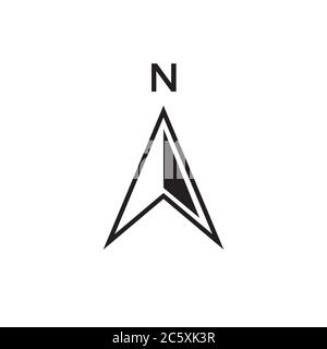 vettore di disegno icona freccia nord isolato su sfondo bianco Illustrazione Vettoriale