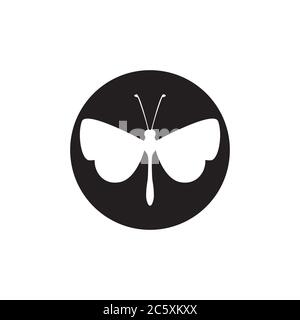 icona circolare vettore di disegno farfalla Illustrazione Vettoriale