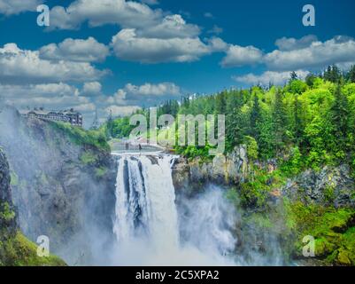 Snoqualmie Falls nello Stato di Washington Foto Stock