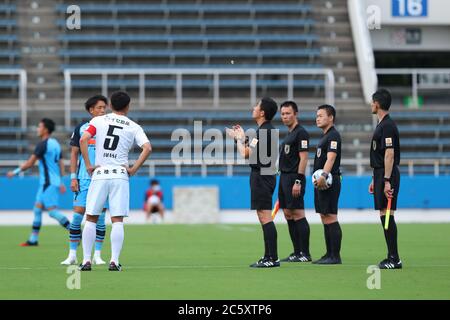 Kanagawa, Giappone. 5 luglio 2020. Generale : 2020 J3 Lega partite tra Y.S.C.C. Yokohama 3-4 Kataller Toyama allo stadio di calcio NHK Spring Mitsuzawa a Kanagawa, Giappone . Credit: Yohei Osada/AFLO SPORT/Alamy Live News Foto Stock