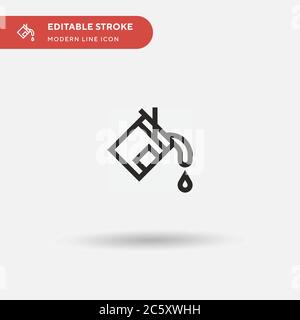 Icona vettore semplice bucket di pittura. Modello di disegno simbolo illustrazione per elemento UI mobile Web. Pittogramma moderno a colori perfetto su tratto modificabile. Icone di Paint Bucket per il vostro progetto aziendale Illustrazione Vettoriale