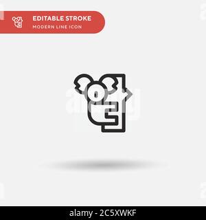 Icona vettore semplice Koala. Modello di disegno simbolo illustrazione per elemento UI mobile Web. Pittogramma moderno a colori perfetto su tratto modificabile. Koala icone per il vostro progetto di business Illustrazione Vettoriale