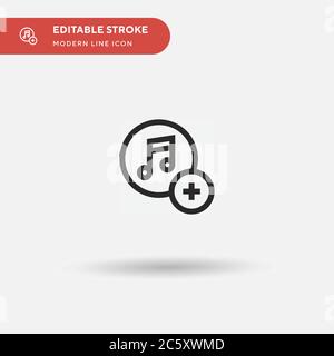 Icona vettore semplice playlist. Modello di disegno simbolo illustrazione per elemento UI mobile Web. Pittogramma moderno a colori perfetto su tratto modificabile. Icone di playlist per il progetto aziendale Illustrazione Vettoriale