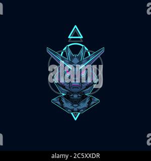 mecha con grafica vettoriale a geometria sacra Illustrazione Vettoriale
