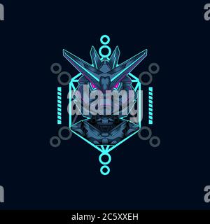 mecha con grafica vettoriale a geometria sacra Illustrazione Vettoriale