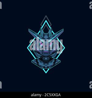 mecha con grafica vettoriale a geometria sacra Illustrazione Vettoriale