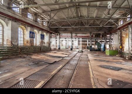 Officina meccanica di Old Mining e impianto metallurgico Foto Stock