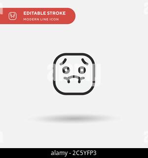 Nausea icona vettore semplice. Modello di disegno simbolo illustrazione per elemento UI mobile Web. Pittogramma moderno a colori perfetto su tratto modificabile. Icone di nausea per il vostro progetto di affari Illustrazione Vettoriale