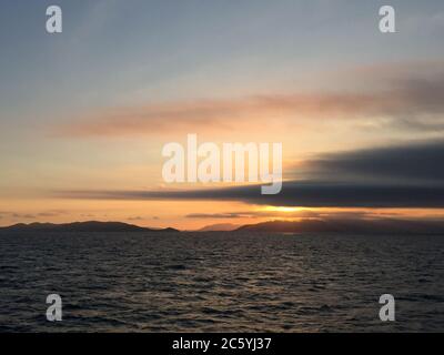 Oceano pacifico costiero al largo di Dunedin, Isole del Sud, Nuova Zelanda Foto Stock