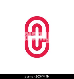 astratto numero 2 spazio negativo geometrico semplice vettore logo Illustrazione Vettoriale