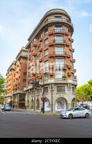 Edificio Wukang, un punto di riferimento coloniale a Shanghai, Cina. Foto Stock