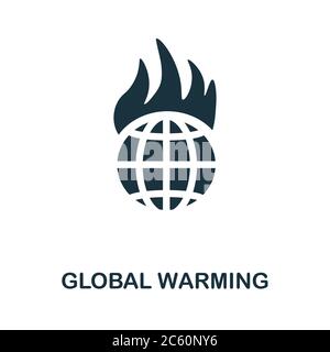 Icona riscaldamento globale. Icona monocromatica Simple Global Warming per modelli, web design e infografiche Illustrazione Vettoriale