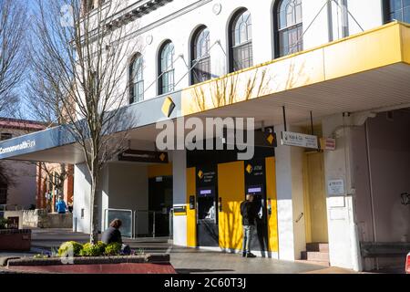 Filiale della banca del Commonwealth in via Katoomba alta, montagne blu, NSW, Australia Foto Stock