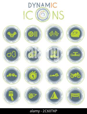 Icone dinamiche da corsa Illustrazione Vettoriale