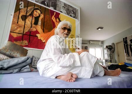 Maqbool Fida Husain meglio conosciuto come M. F. Husain, a casa a Mumbai Foto Stock