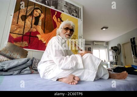 Maqbool Fida Husain meglio conosciuto come M. F. Husain, a casa a Mumbai Foto Stock