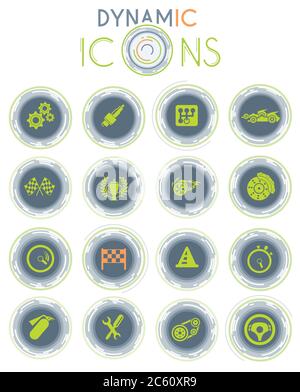 Icone dinamiche da corsa Illustrazione Vettoriale