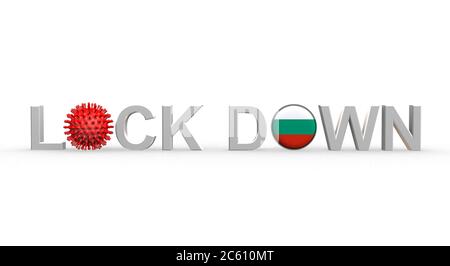 Illustrazione 3D di Lock Down in Bulgaria - diffusione di Coronavirus Foto Stock