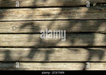 Sfondo di tessitura di legno con spazio di copia e ombra Foto Stock