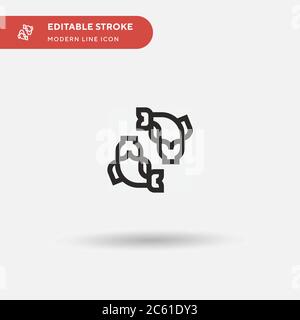 Icona vettore semplice Koi. Modello di disegno simbolo illustrazione per elemento UI mobile Web. Pittogramma moderno a colori perfetto su tratto modificabile. Icone Koi per il vostro progetto di business Illustrazione Vettoriale