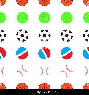 Palline sportive senza cuciture batteria vettore illustrazione sfondo Illustrazione Vettoriale