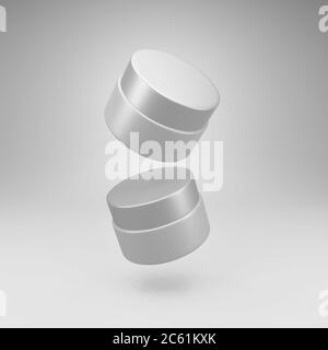 Due bottiglie realistiche di plastica per cosmetici si innalzano sullo sfondo. Modello di layout. Illustrazione 3D. Foto Stock