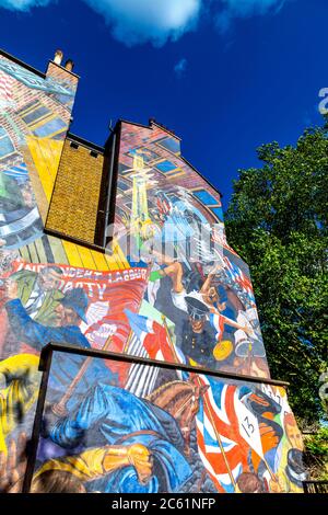 La battaglia di Cable Street Mural, Londra, Regno Unito Foto Stock
