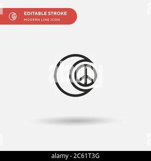 Icona vettore semplice pace. Modello di disegno simbolo illustrazione per elemento UI mobile Web. Pittogramma moderno a colori perfetto su tratto modificabile. Icone di pace per il vostro progetto aziendale Illustrazione Vettoriale