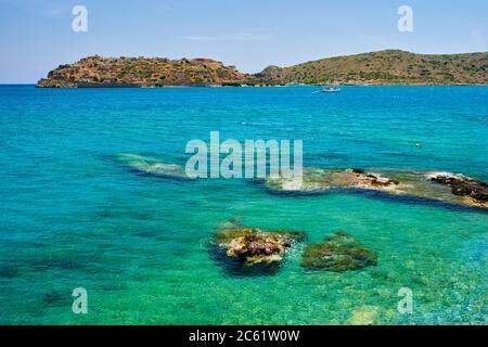 Isola di Spinalonga, Creta, Grecia Foto Stock