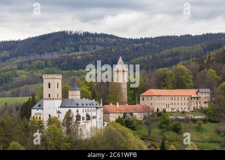 Rozmberk nad Vltavou castello nella Boemia meridionale, Repubblica Ceca Foto Stock