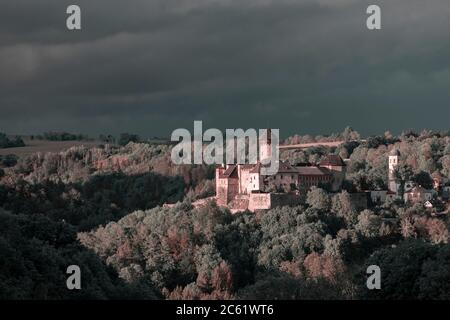 Castello di Sovinec a Nizky Jesenik, Moravia settentrionale, repubblica Ceca Foto Stock