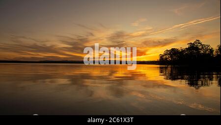 Sunset Sanctuary Point Jervis May NSW Australia Foto Stock