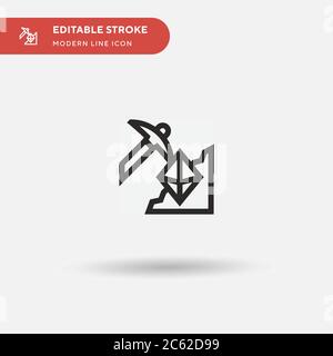Icona vettore semplice di estrazione etereo. Modello di disegno simbolo illustrazione per elemento UI mobile Web. Pittogramma moderno a colori perfetto su tratto modificabile. Icone di Ethereum Mining per il vostro progetto aziendale Illustrazione Vettoriale
